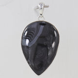 Psilomelane Gemstone Silver Pendant