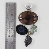 Natural Andalusite With Multi Gemstone Silver Pendant