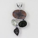 Natural Andalusite With Multi Gemstone Silver Pendant