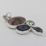 Natural Andalusite With Multi Gemstone Silver Pendant