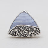 Blue Lace Agate Silver Jewelry Sets