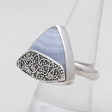 Blue Lace Agate Silver Jewelry Sets