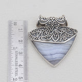 Blue Lace Agate Silver Jewelry Sets