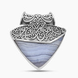 Blue Lace Agate Silver Jewelry Sets