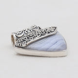 Blue Lace Agate Silver Jewelry Sets