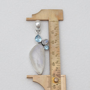 925 Sterling Silver Rainbow Moonstone Pendants