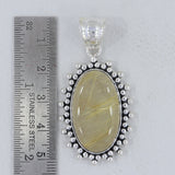 Golden Rutilated Quartz 925 Sterling Silver Pendant