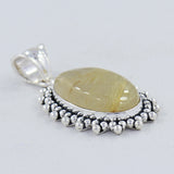 Golden Rutilated Quartz 925 Sterling Silver Pendant