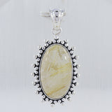 Golden Rutilated Quartz 925 Sterling Silver Pendant