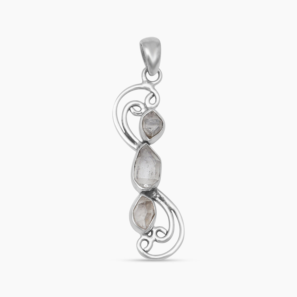 925 Sterling Silver Herkimer Quartz Pendants