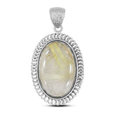 Golden Rutilated Quartz Silver Pendant