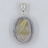 Golden Rutilated Quartz Silver Pendant