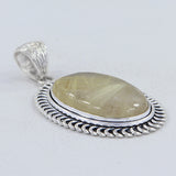 Golden Rutilated Quartz Silver Pendant