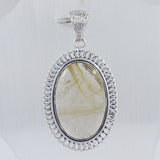 Golden Rutilated Quartz Silver Pendant