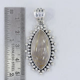 Golden Rutilated Quartz 925 Sterling Silver Pendant