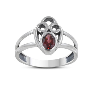 925 Sterling Silver Garnet Rings
