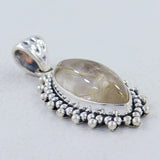 Golden Rutilated Quartz 925 Sterling Silver Pendant