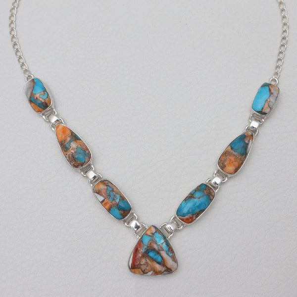 925 Silver Turquoise Spiny Oyster Necklaces