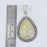 Golden Rutilated Quartz Silver Pendant