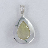 Golden Rutilated Quartz Silver Pendant