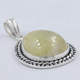 Golden Rutilated Quartz Silver Pendant