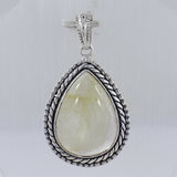 Golden Rutilated Quartz Silver Pendant