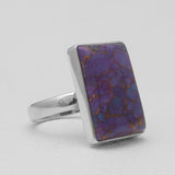 925 Sterling Silver Purple Turquoise Rings