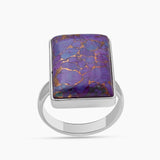925 Sterling Silver Purple Turquoise Rings