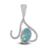 Natural Ethiopian Opal Sterling Silver Pendant