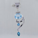 925 Sterling Silver Tanzanite Cab Pendant