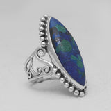 Natural Lapis Lazuli Silver Rings