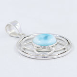 Natural Larimar 925 Sterling Silver Pendant