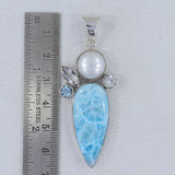 925 Sterling Silver Larimar Pendant