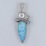 925 Sterling Silver Larimar Pendant