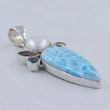 Larimar with Multi Stone 925 Sterling Silver Pendant