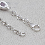 Natural Amethyst Slice Silver Necklace