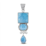 925 Sterling Silver Larimar Pendant