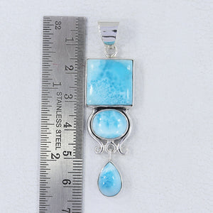 925 Sterling Silver Larimar Pendant