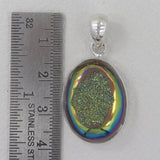 925 Starling Silver Titanium Druzy Pendant