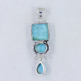 925 Sterling Silver Larimar Pendant