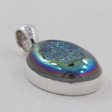 925 Starling Silver Titanium Druzy Pendant