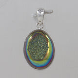 Titanium Druzy Silver Pendant