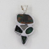 Libethenite Druzy, Malachite Silver Pendant