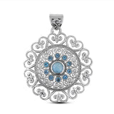 925 Sterling Silver Larimar Pendant