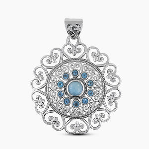 925 Sterling Silver Larimar Pendants