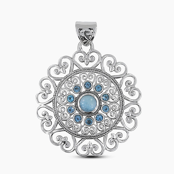 925 Sterling Silver Larimar Pendants