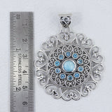 Larimar & Blue Topaz 925 Sterling Silver Pendant