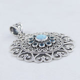 Larimar & Blue Topaz 925 Sterling Silver Pendant