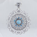 Larimar & Blue Topaz 925 Sterling Silver Pendant