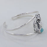 Larimar Gemstone Cuff Bangle - Mermaid Designer Jewelry